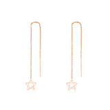 18K Gold Korean Long Chain Star Dangle Drop Earrings Fashion Classic Hot Sale Ladies Jewelry