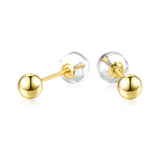 18K Gold Simple Light Luxury Temperament Earrings Female Jewelry Ball Diameter 4mm