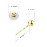18K Gold Simple Light Luxury Temperament Earrings Female Jewelry Ball Diameter 4mm