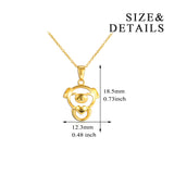 18K Gold Fashion Pig Hollow Pendant Necklace