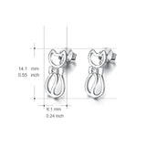 Cat Earrings Lovely Girls Jewelry Animal Silver Earrings