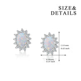 New Arrival Girls Simple 925 Silver Opal Stone Stud Earring Wholesale
