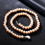 Beaded Pearl Freshwater Pearl pendant S925 Silver Necklace Ingot knot