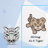 Animal Charms Animal Head Theme Bead 925 Sterling Silver Tiger Charms Fits Bracelet  Women Men Girls Boys Gifts