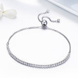 925 Sterling Silver Zirconia Bracelet with Love