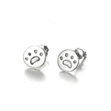 The Puppy Claw Print Stud Earrings 925 Sterling Silver For Wholesale