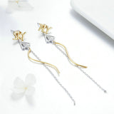 High Quality 925 Sterling Silver Fly to Sky Long Chain Drop Earrings for Women Sterling Silver Jewelry