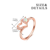 Couple Wedding Loving Heart Zirconia Jewelry Opal Ring Silver Wholesale