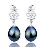 Fancy CZ Unique Mounting Earrings Elegance Pearl Earring Designs Silver Jewelry
