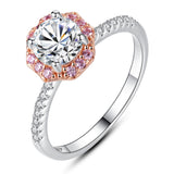 Cubic Zircon Engagement Ring Wholesale 925 Sterling Silver Two Tone Engagement Jewelry