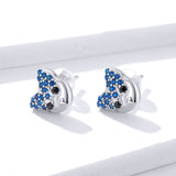 925 Sterling Silver Cute Husky Stud Earrings Precious Jewelry For Women