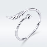S925 Sterling Silver Angel Wings Ring White Gold Plated Ring