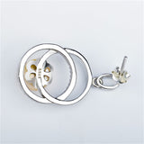 Women Minimalist Jewelry Mounting Earrings Silver Pearl Earrings