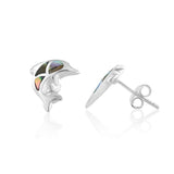 925 Sterling Silver Colored Dolphin Porpose Fish Post Stud Earrings