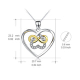 Heart Knot Different Plating Necklace Cubic Zirconia Silver Necklace