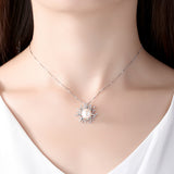 Snowflake Zircon freshwater Pearl Pendant S925 Sterling Silver Necklace