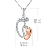 Foot Shape Full Zirconia Necklace Mother And Baby Family Love Necklace