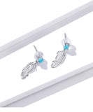 925 Sterling Silver Exquisite Feather Drop Earrings Precious Jewelry For Women