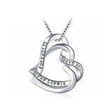 S925 Sterling Silver Fashion Personality Wild I Love You Winding Pendant Necklace Female