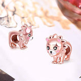 Handsome Lion Bead Charms Sterling Silver Lion Charms fit for Bracelet/Necklace Women Men
