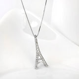 Eiffel Tower Necklace 925 Sterling Silver Eiffel Tower Charm Necklace