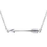 925 Sterling Silver Arrow Necklace With Platinum Plated