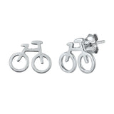 Silver Bicycle Stud Earrings