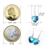 Precious blue heart shaped gemstone earrings pendant woman jewelry