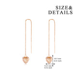 18K Gold European And American Fashion Earrings Hollow Out Love Hearts Dangle Drop  Ear Line Light Luxury Niche Ladies Jewelry