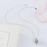 925 sterling silver skull head glowing chain pendant necklace women diy fashion jewelry making for lover gift