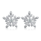 Snowflake Stud Earrings Fashion Jewelry Women's Temperament 925 Sterling Silver Hypoallergenic Earrings Accessories