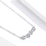 S925 sterling silver cute pet imprint pendant necklace White Gold Plated necklace