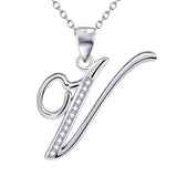 925 Sterling Silver Fashion Jewelry Woman Accessories Pendant Letter V