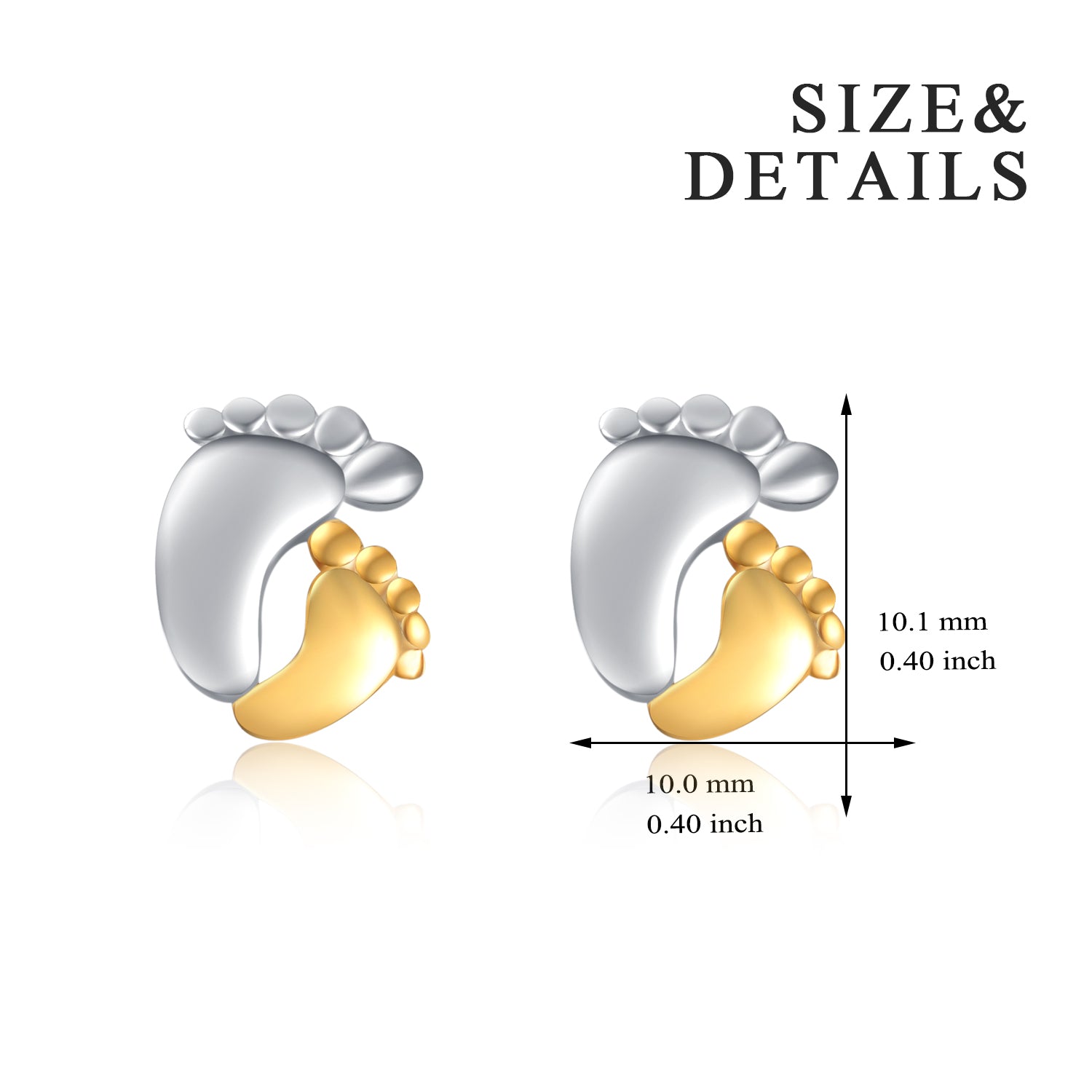 Mother And Baby Feet Shape Earrings Design Real Silver Mom Love Earrings