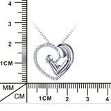 Inspired Mother Holding Kid Shaped Necklace Wholesale 925 Sterling Silver Necklace