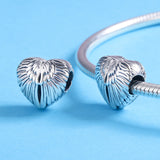 S925 Sterling Silver Oxidized Angel Wing Charms