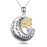 A piece of my heart lives in my heaven necklace puppy paw zirconia necklace