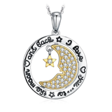 Siliver Moon Star Silver Pendant Necklace 
