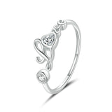 925 Sterling Silver Love Open Adjustable Finger Rings Fashion Wedding Jewelry For Gift