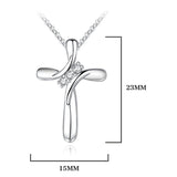 S925 Fashion Micro-Inlaid Cross Sterling Silver Necklace Jewelry Wild Custom Models