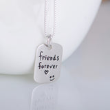 Engraved Tag Necklace Friends Forever Smile Face Necklace