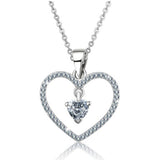 Love Heart AAA Clear CZ Pendant Necklace