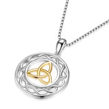 Latest Gold Rhodium 925 Sterling Silver Celtic Knot Fashionable Necklace