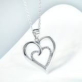 Classic Heart Shaped Necklace Loving Cubic Zircon Birthday Gift Jewelry For Woman