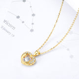 18K Gold Fashion Korean Version Of The Clavicle Personality Heart Shaped Cubic Zirconia Necklace