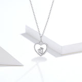S925 Sterling Silver Feet Heart Pendant Necklace White Gold Plated Zircon Necklace
