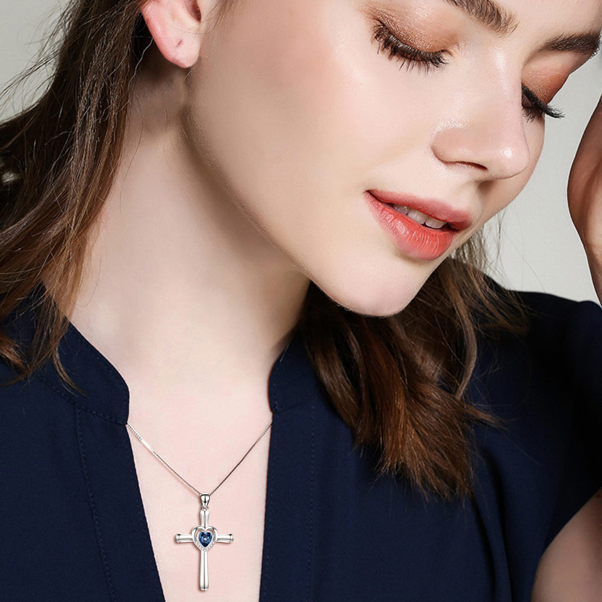 Crystal Cross Necklace Cool Girl Summer Traveling Jewelry Necklace