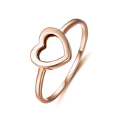 18K Gold Japanese And Korean Hipsters Hollow Heart Shaped Ring