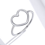 S925 Sterling Silver Vintage Oxidized Ring Heart Shaped Ring