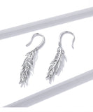 925 Sterling Silver Exquisite Light Feather Stud Earrings Precious Jewelry For Women